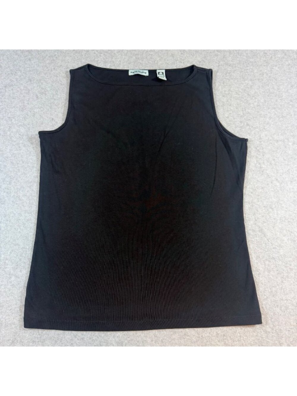 Women's Large Black Sleeveless Tank Top 100% Cotton Casual Classic Fit
